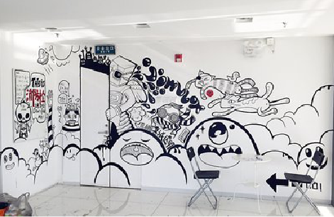 龙港手绘墙并非传统涂鸦。